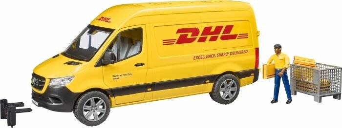 bruder MB Sprinter DHL mit Fahrer, Modellfahrzeug (gelb)