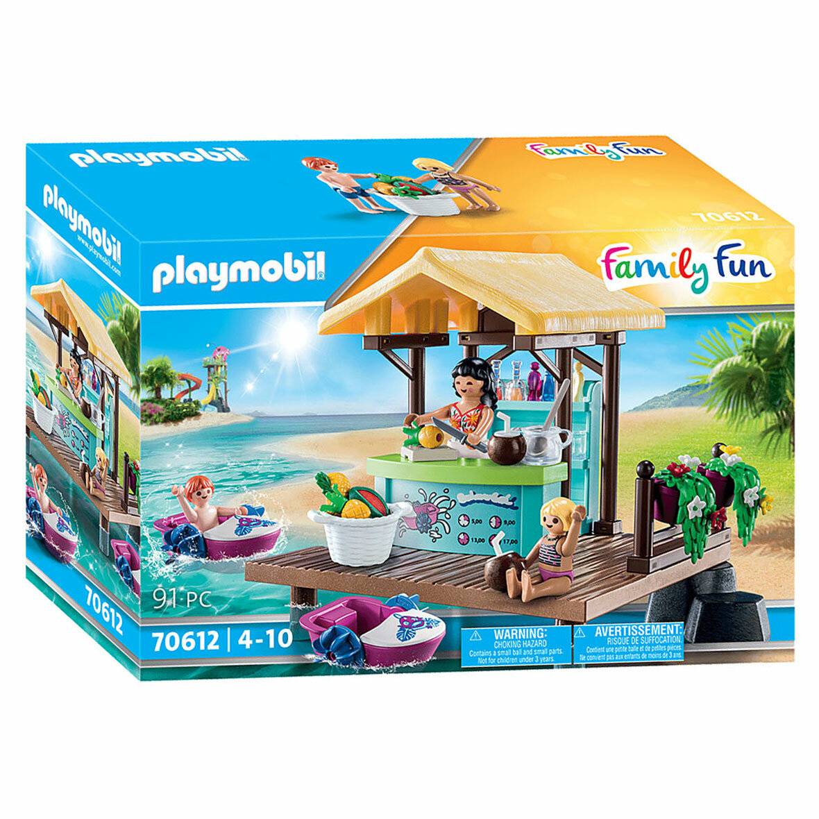 PLAYMOBIL 70612 Family Fun Paddleboot-Verleih mit Saftbar, Konstruktionsspielzeug