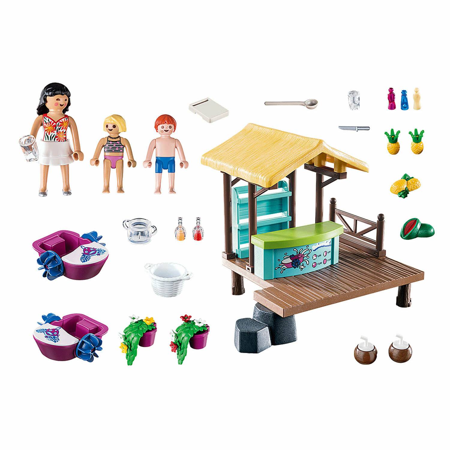 PLAYMOBIL 70612 Family Fun Paddleboot-Verleih mit Saftbar, Konstruktionsspielzeug