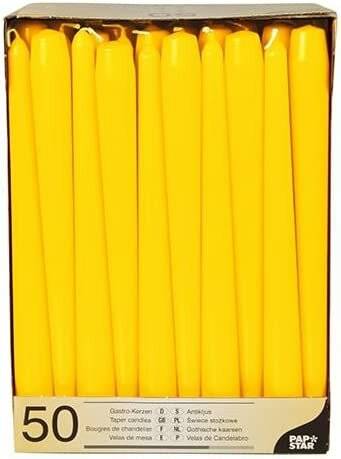 Papstar 17970 50 Candles Diameter 2.2 X 25 Cm Yellow