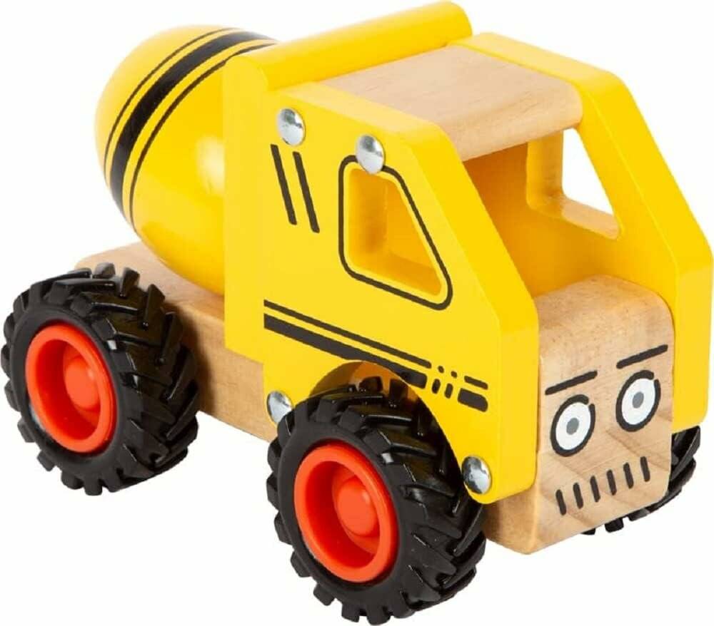 small foot Betonmischer, Spielfahrzeug für Kinder aus Holz, mit gummierten Rädern, ab 18 Monaten, 12286