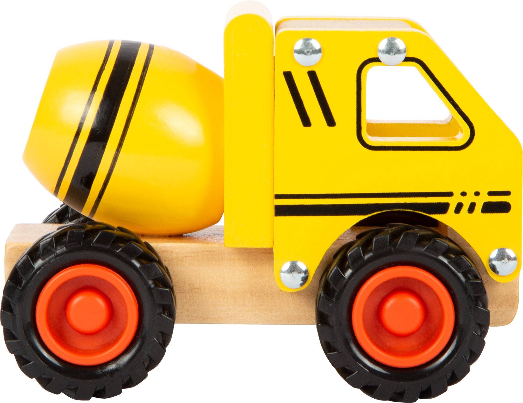 small foot Betonmischer, Spielfahrzeug für Kinder aus Holz, mit gummierten Rädern, ab 18 Monaten, 12286