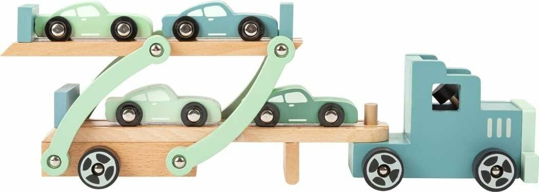 small foot Autotransporter Chicago aus Holz, mit beweglicher Laderampe
