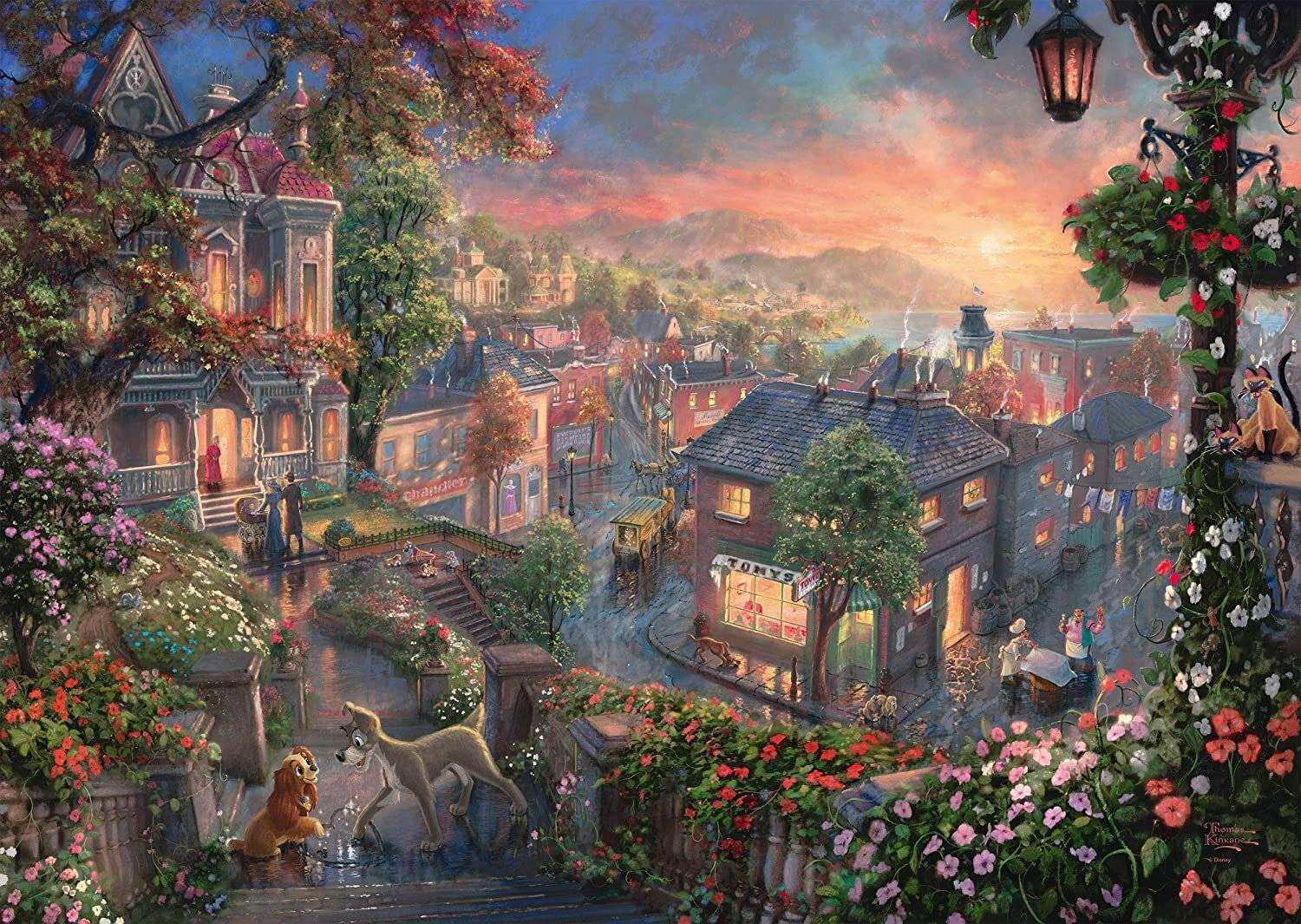 Schmidt Spiele Schmidt Spiele Puzzle Thomas Kinkade Disney Susi und Strolch, 1000 Teile