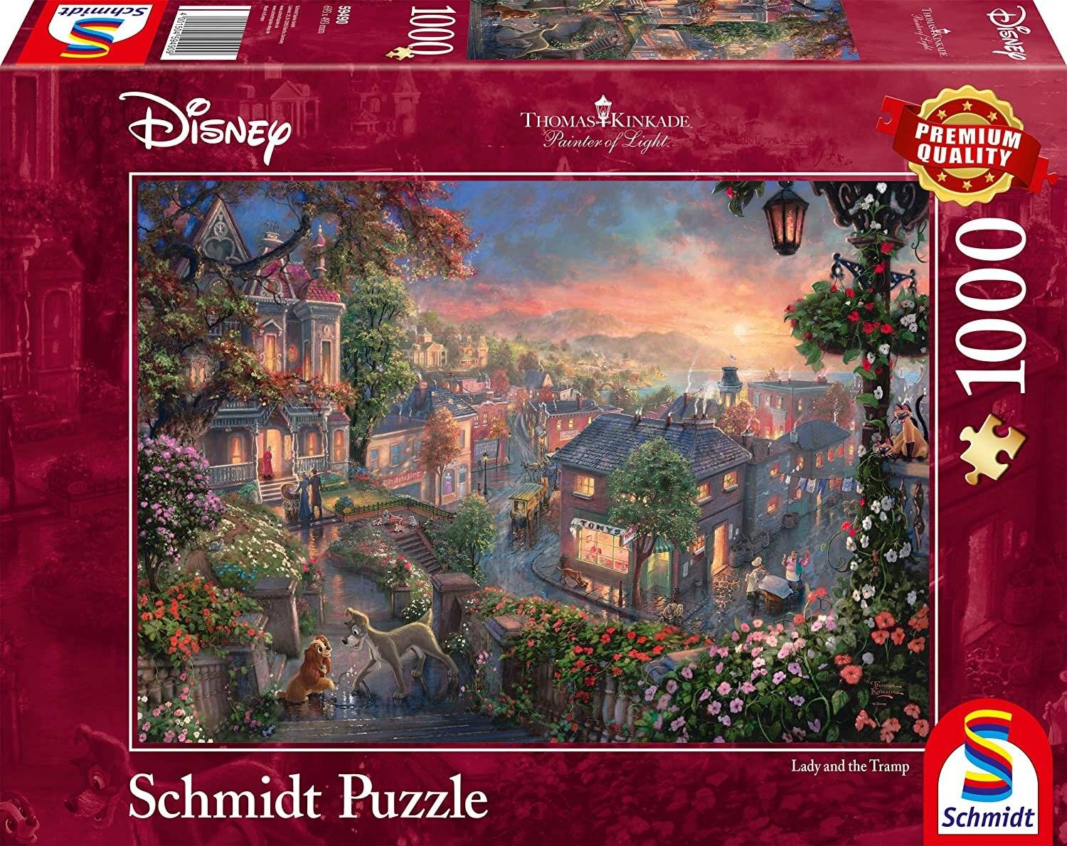 Schmidt Spiele Schmidt Spiele Puzzle Thomas Kinkade Disney Susi und Strolch, 1000 Teile