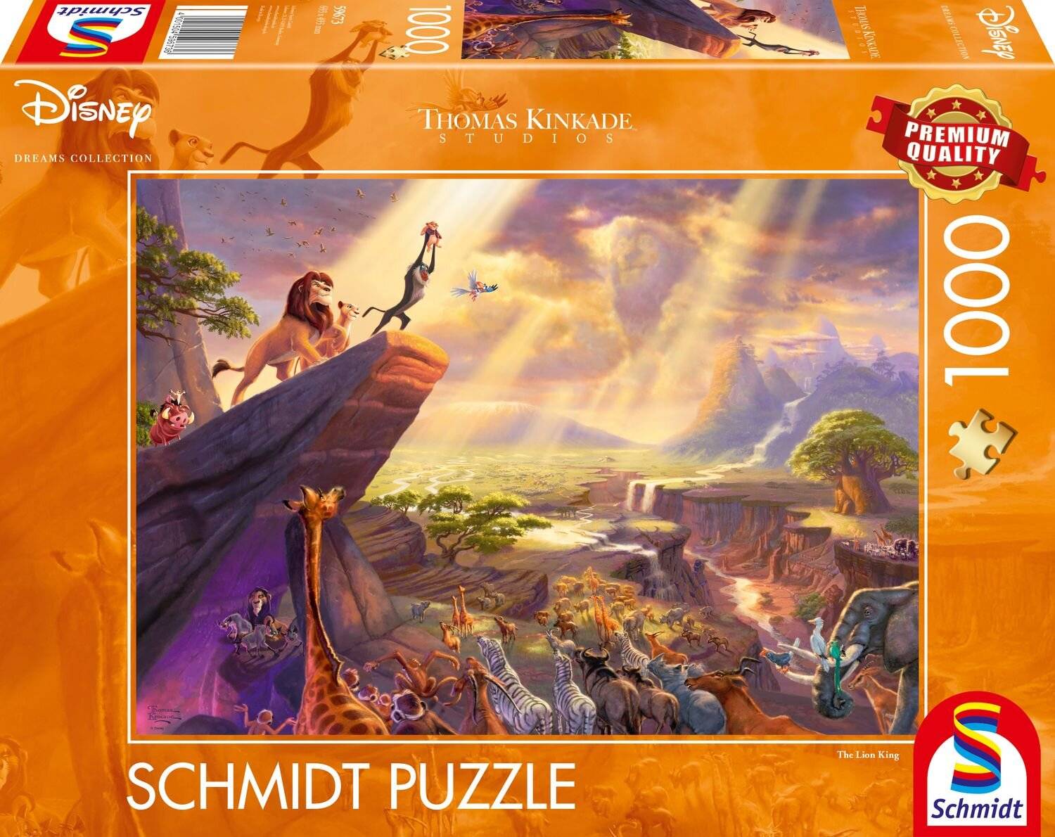 Schmidt Spiele Schmidt Spiele Puzzle Thomas Kinkade, Disney, Der Kö nig der Lö wen, 1000 Teile