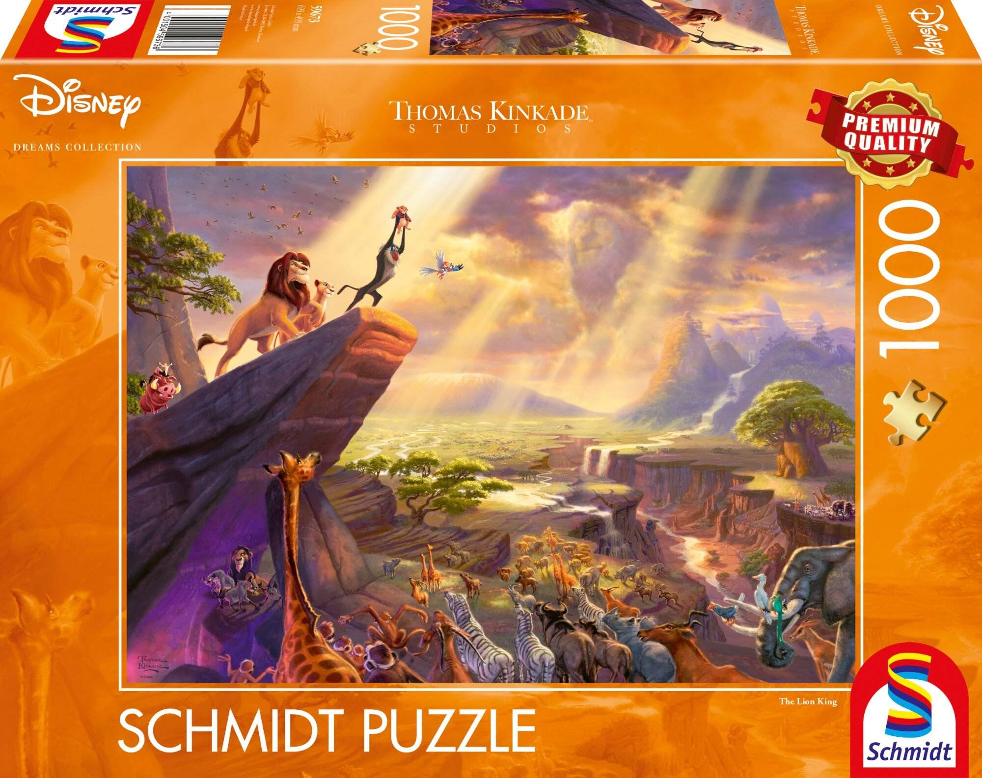 Schmidt Spiele Schmidt Spiele Puzzle Thomas Kinkade, Disney, Der Kö nig der Lö wen, 1000 Teile