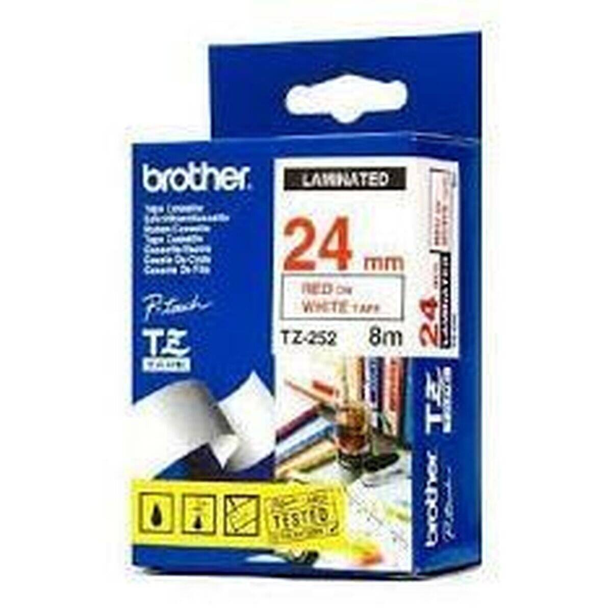 Brother Schriftband TZe-355 (24 mm, Weiß auf Schwarz)