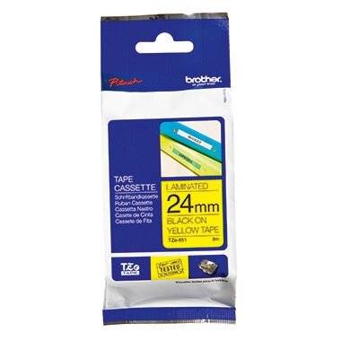Brother Schriftband TZe-651 (24 mm, Schwarz auf Gelb)