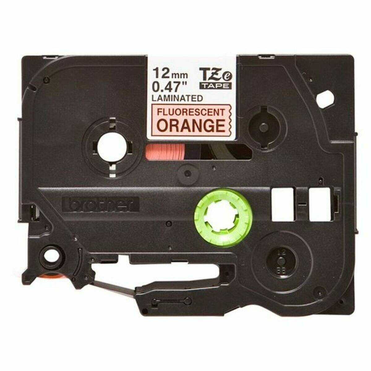 Brother Schriftbandkassette Brother 12mm signal orange/schwarz