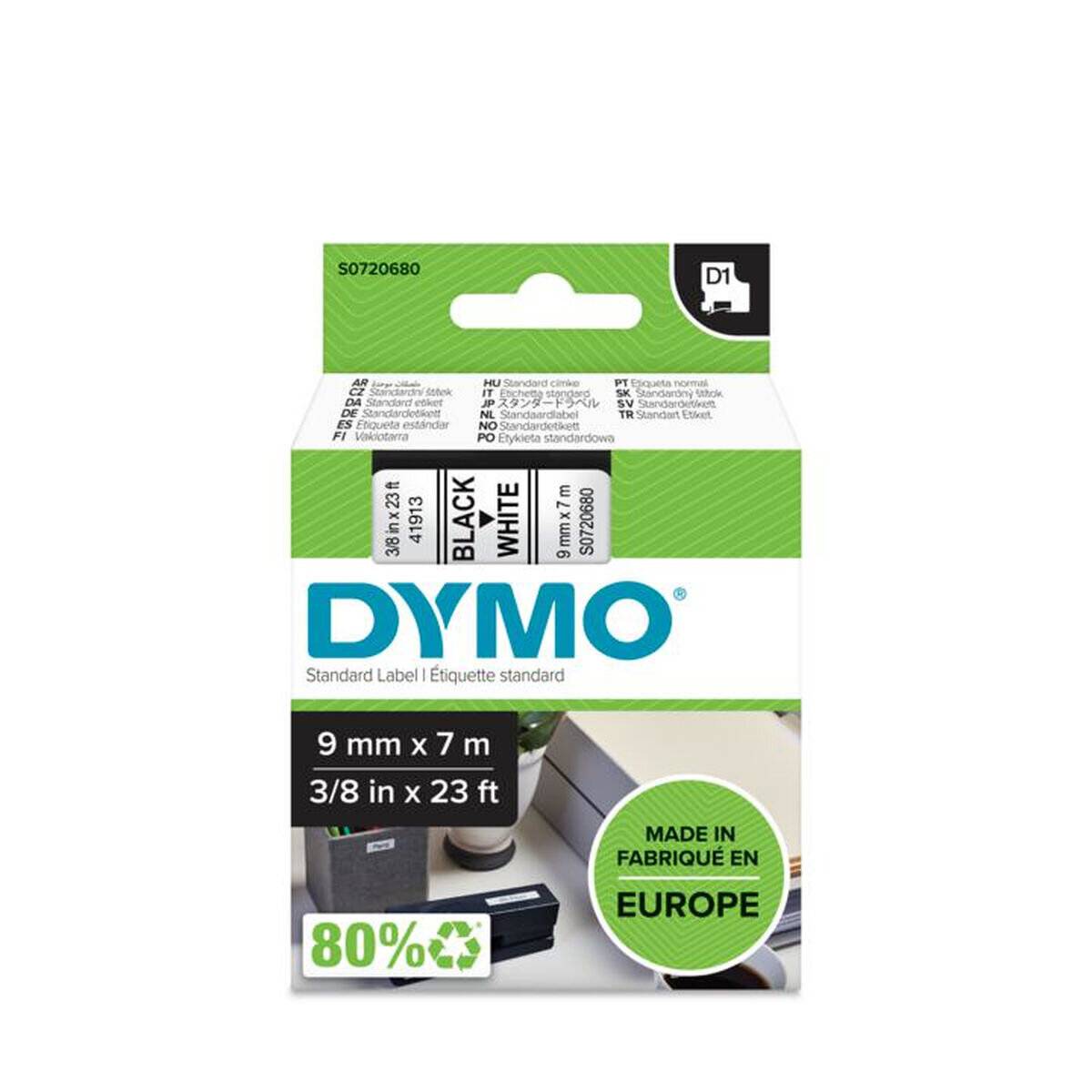 Dymo Dymo Schriftband 40913 White Black (S0720680)