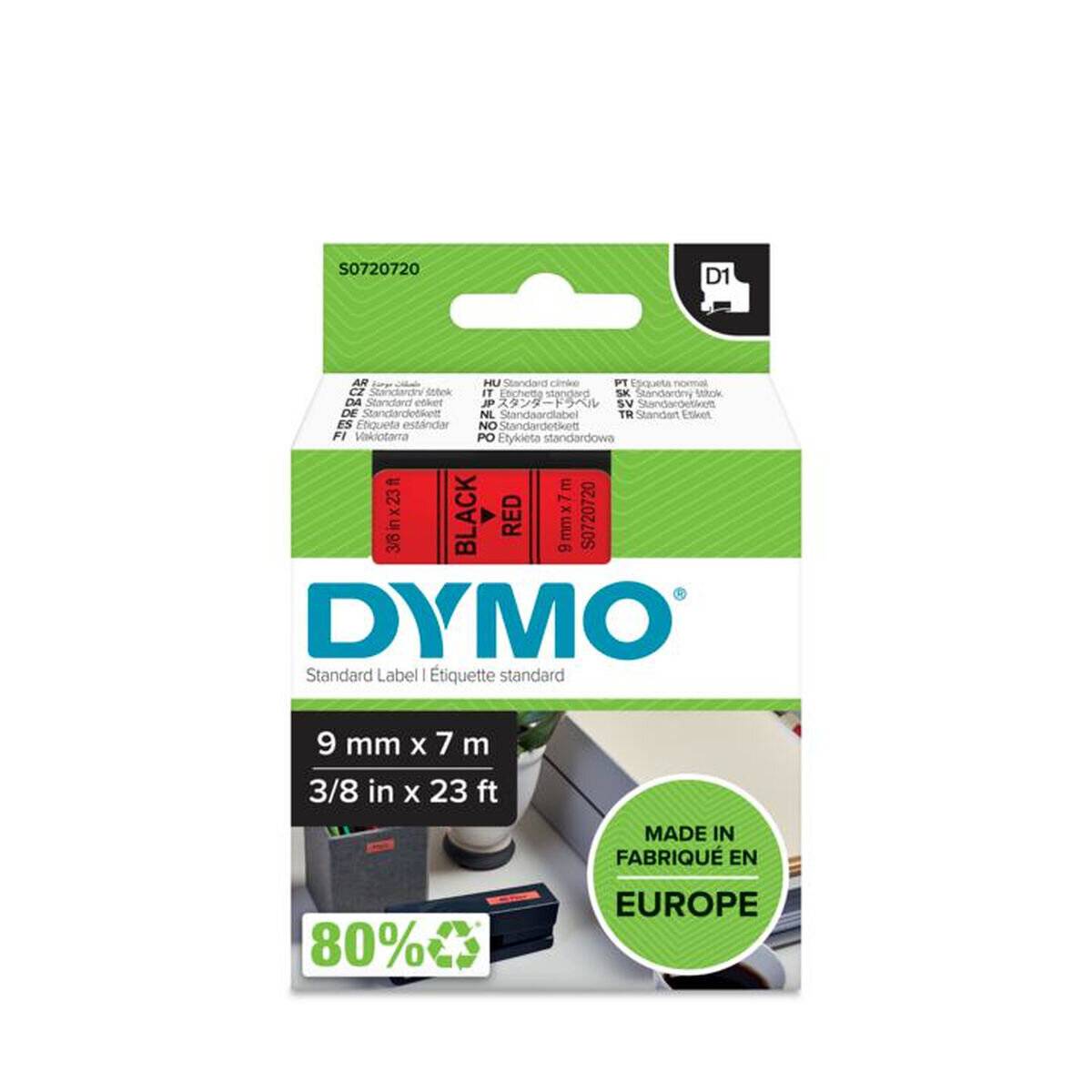Dymo Schriftband 40917 Red Black Schwarz (S0720720)