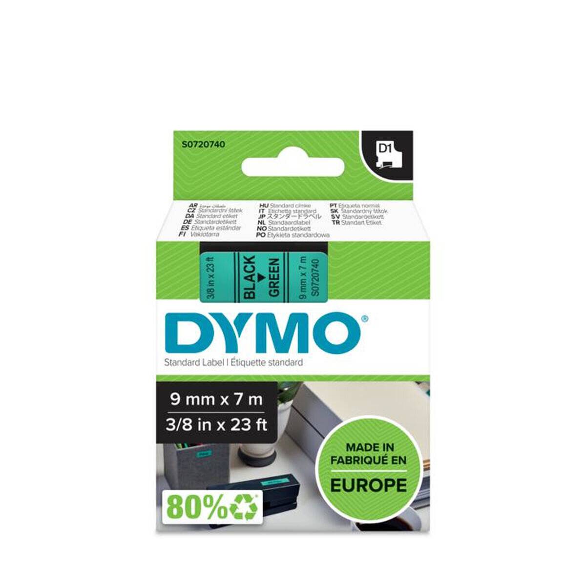 Dymo Schriftband 40919 Green Black Schwarz (S0720740)