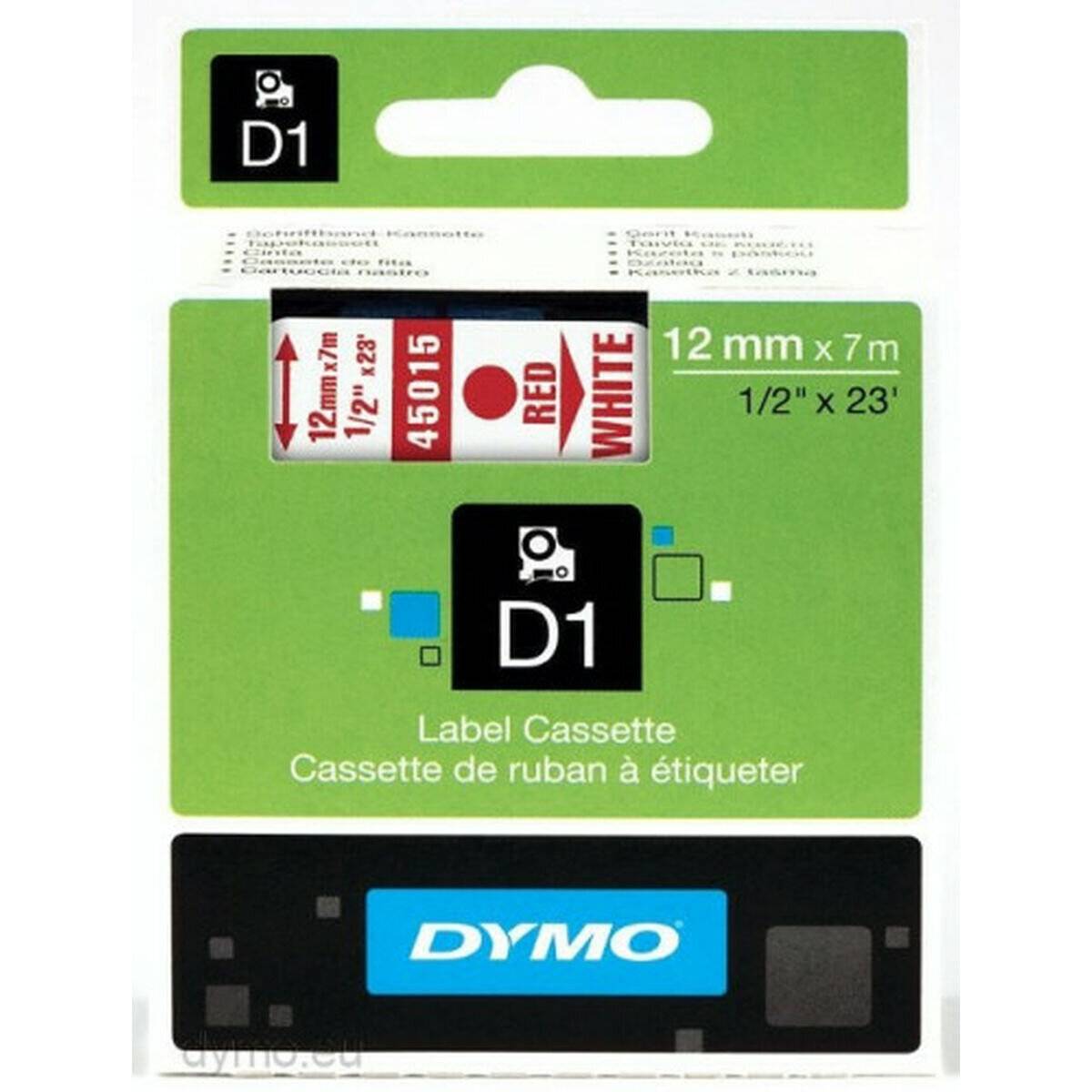 Dymo Dymo Schriftband 45015 White Red (S0720550)