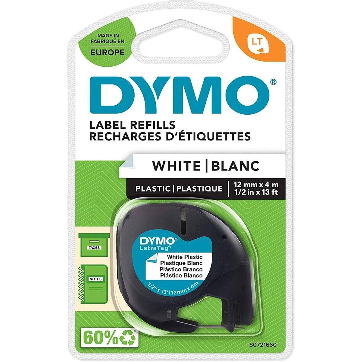 Dymo Dymo Schriftband 91221 White (S0721660)