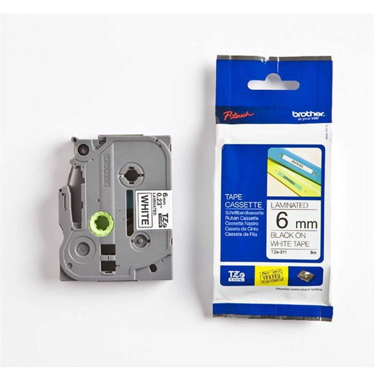 Brother TZE-Schriftbandkassette TZESchriftbandkassette TZe-211 TZe211 Weiß Schwarz (TZE211)