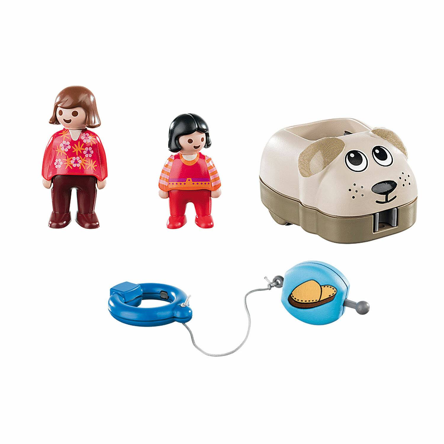 Playset Playmobil 1.2.3 Hund Kinder 70406 (6 pcs)
