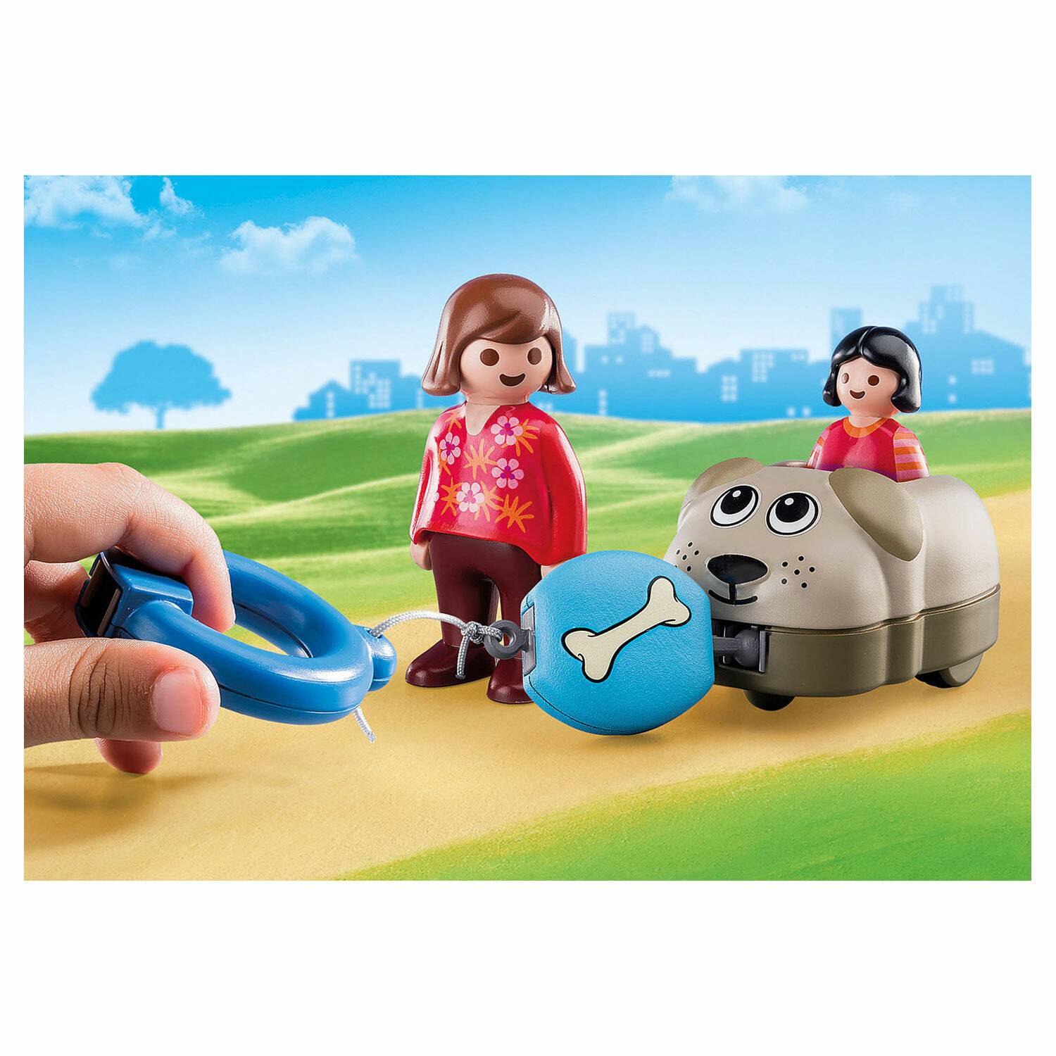 Playset Playmobil 1.2.3 Hund Kinder 70406 (6 pcs)