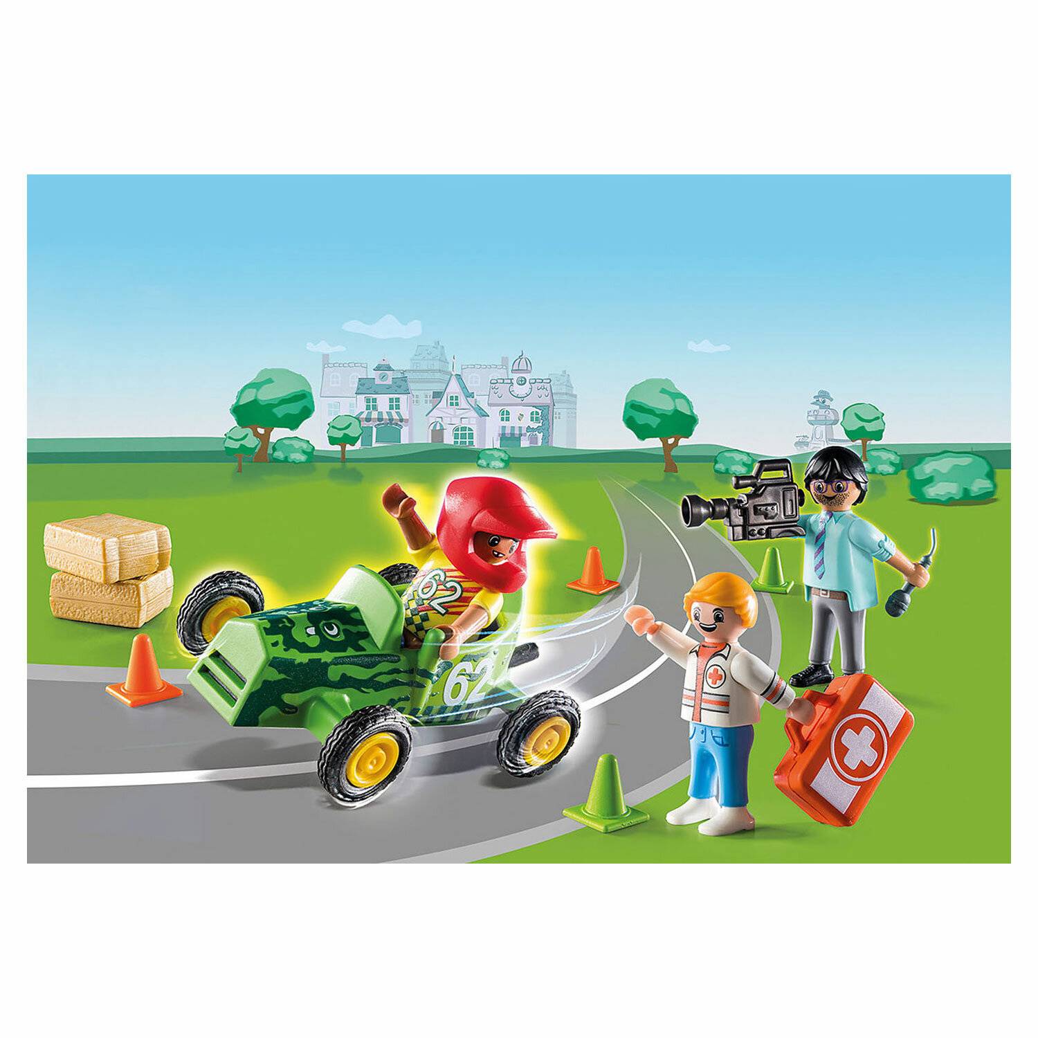 PLAYMOBIL 70919 DUCK ON CALL Notarzt Action. Hilf dem Rennfahrer!