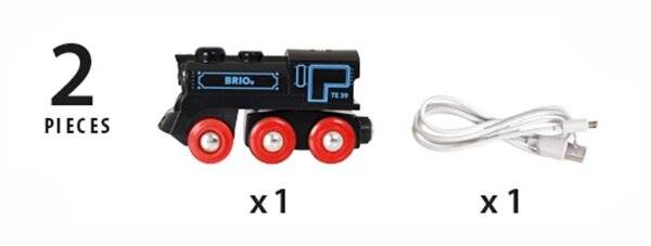 BRIO World Schwarze Akku-Lok mit Micro-USB, Spielfahrzeug (schwarz)