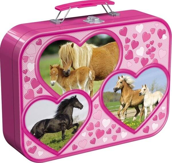 Schmidt Spiele Schmidt Spiele Puzzle Pferde im Metallkoffer 2 x 26 Teile, 2 x 48 Teile