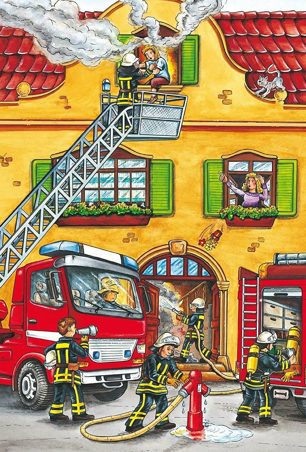 Schmidt Spiele Schmidt Spiele Kinderpuzzle Feuerwehr und Polizei, 3x24 Teile