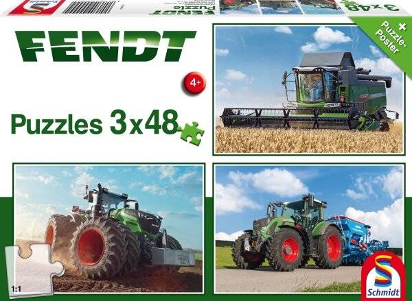 Schmidt Spiele Schmidt Spiele Kinderpuzzle Fendt 1050 Vario 724 Vario 6275L, 3x48 Teile