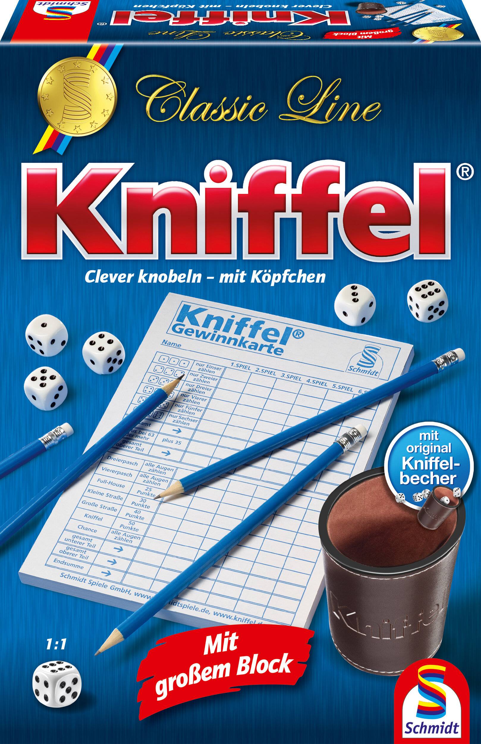 Schmidt Spiele Classic Line: Kniffel, WÃ ¼ rfelspiel