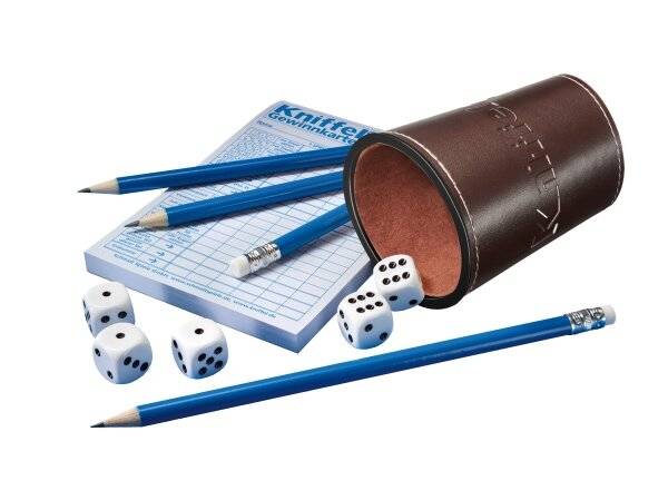 Schmidt Spiele Kniffel mit LederwÃ ¼ rfelbecher, WÃ ¼ rfelspiel