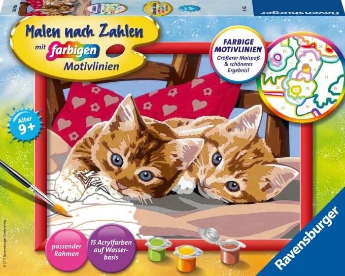 Ravensburger Ravensburger 28342 Malen nach Zahlen: Zwei Schmusekä tzchen