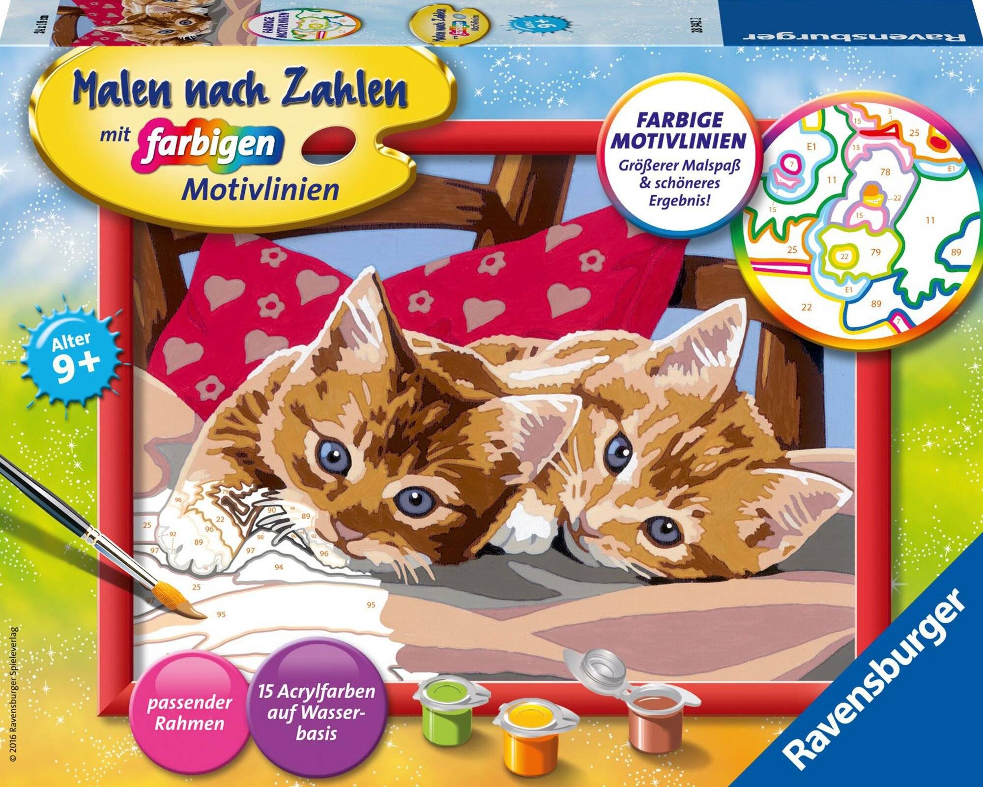 Ravensburger Ravensburger 28342 Malen nach Zahlen: Zwei Schmusekä tzchen