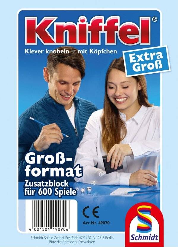 Titelseite des deutschen Würfelspiels „Kniffel