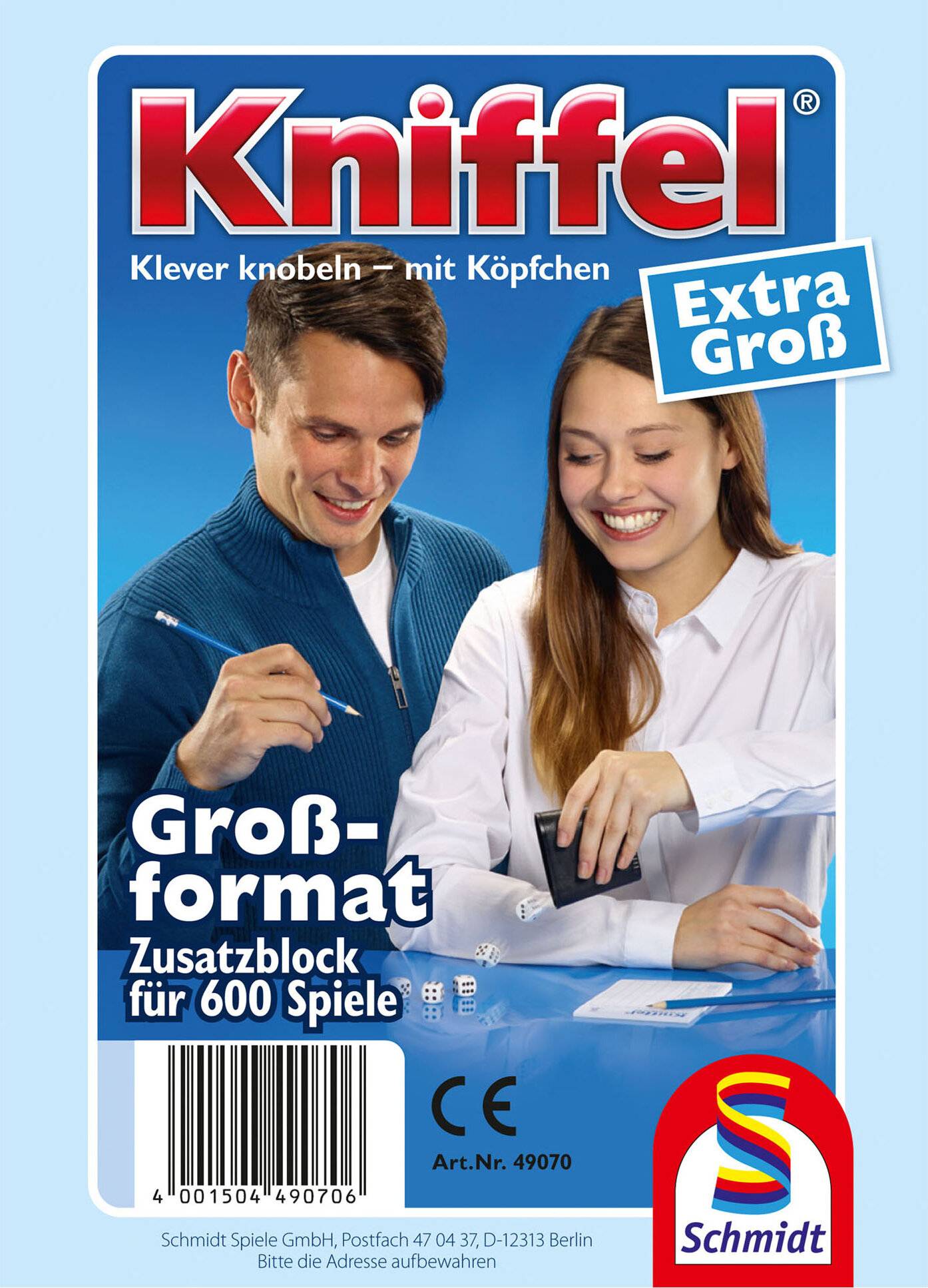 Kartenspielschachtel „Kniffel Extra Groß