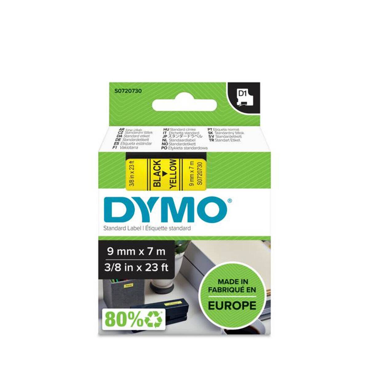 Dymo Dymo Schriftband 40918 Black Schwarz Yellow Gelb (S0720730)