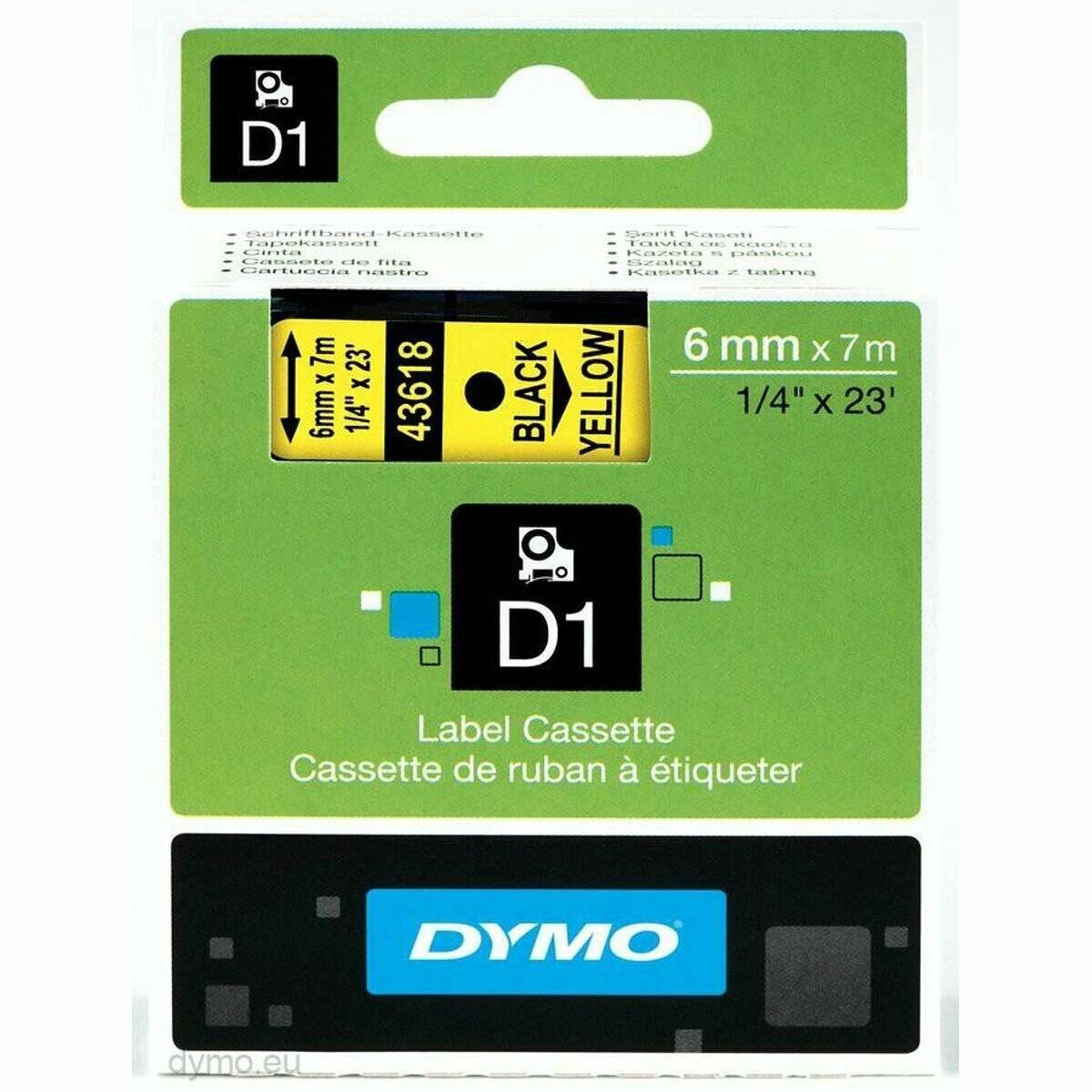 Dymo Schriftband 43618 Black Schwarz Yellow Gelb (S0720790)