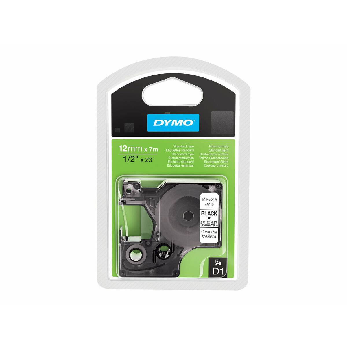 Dymo Dymo Schriftband 45010 Clear Black (S0720500)