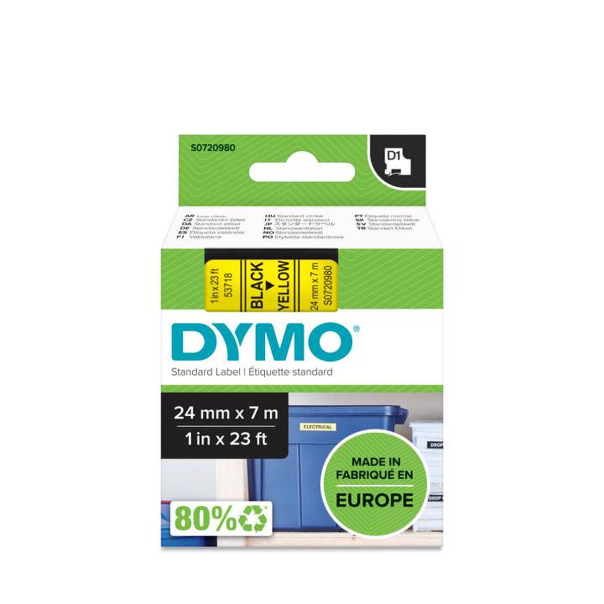 Dymo Schriftband 53718 Yellow Black (S0720980)