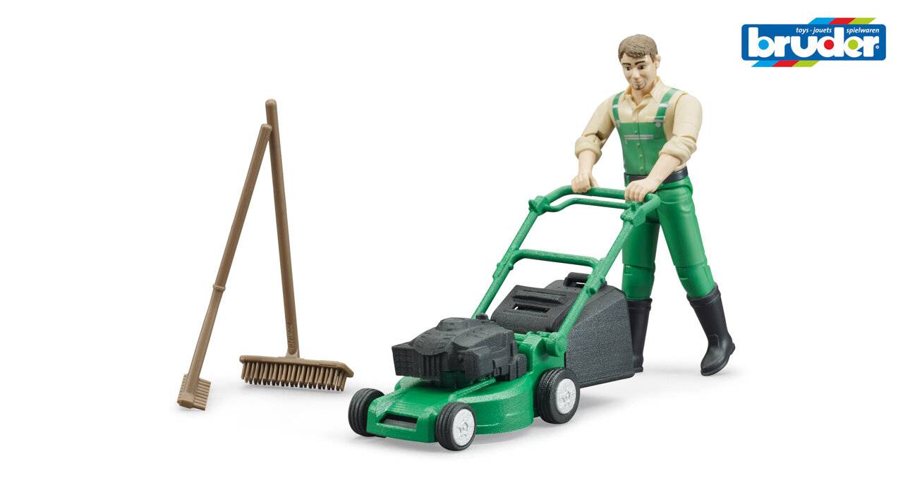bruder bworld GÃ ¤ rtner mit RasenmÃ ¤ her, Spielfigur