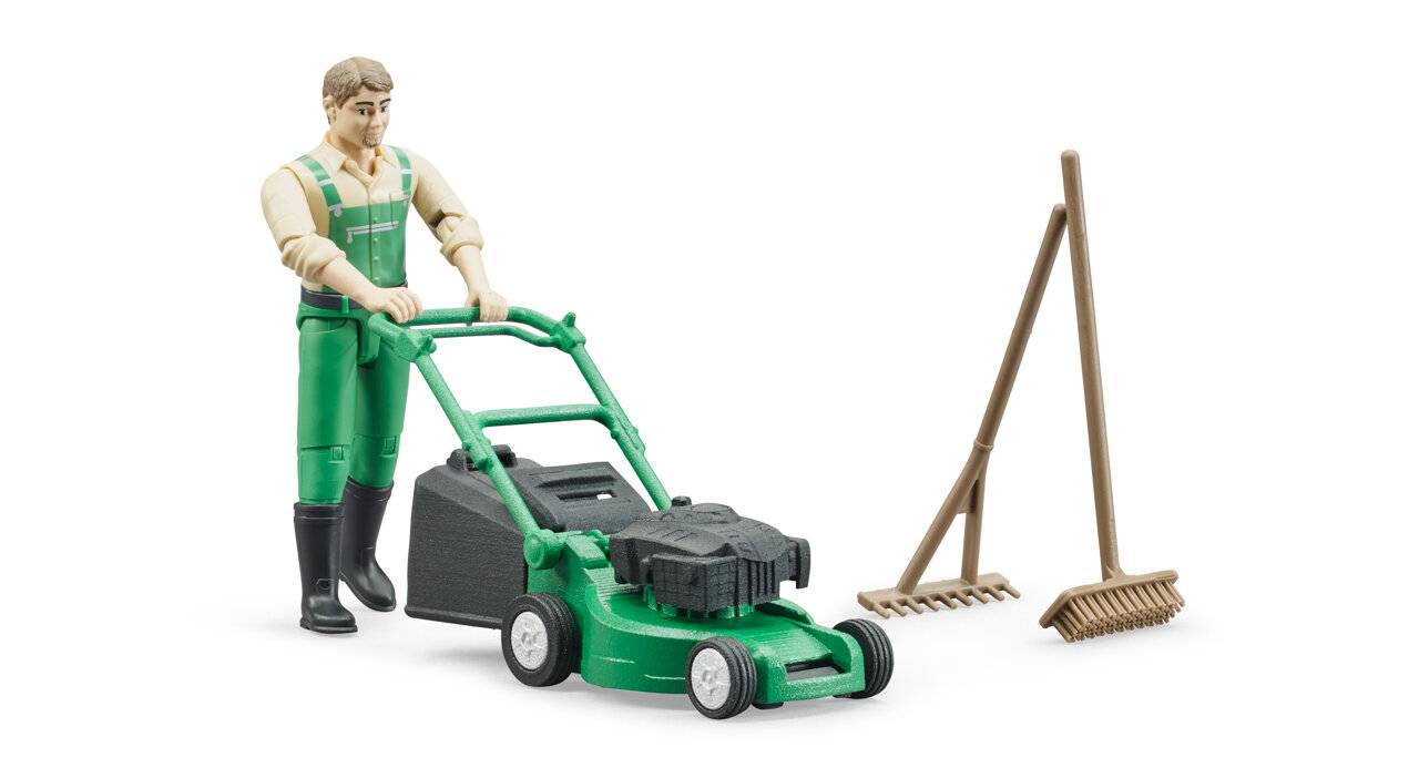 bruder bworld GÃ ¤ rtner mit RasenmÃ ¤ her, Spielfigur
