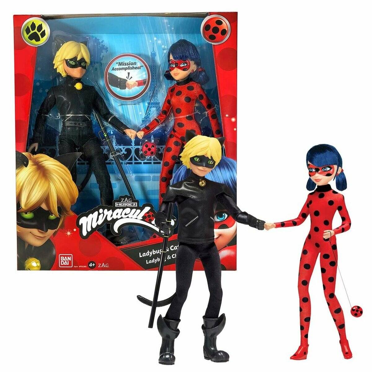Miraculous Ladybug und Cat Noir,ca. 26cm