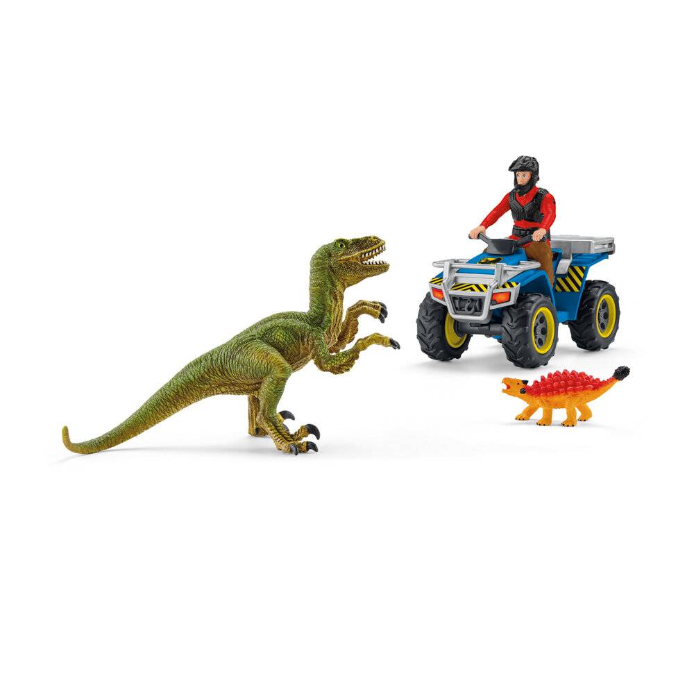 Schleich Flucht auf Quad vor Velociraptor (41466)
