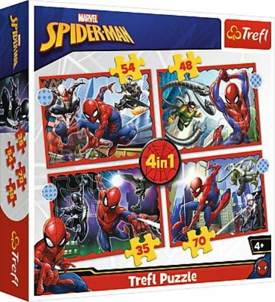 4 in 1 Puzzle 35,48,54,70 Teile ? Spide