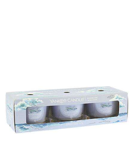Set of votive candles in Ocean Air glass 3 x 37 g