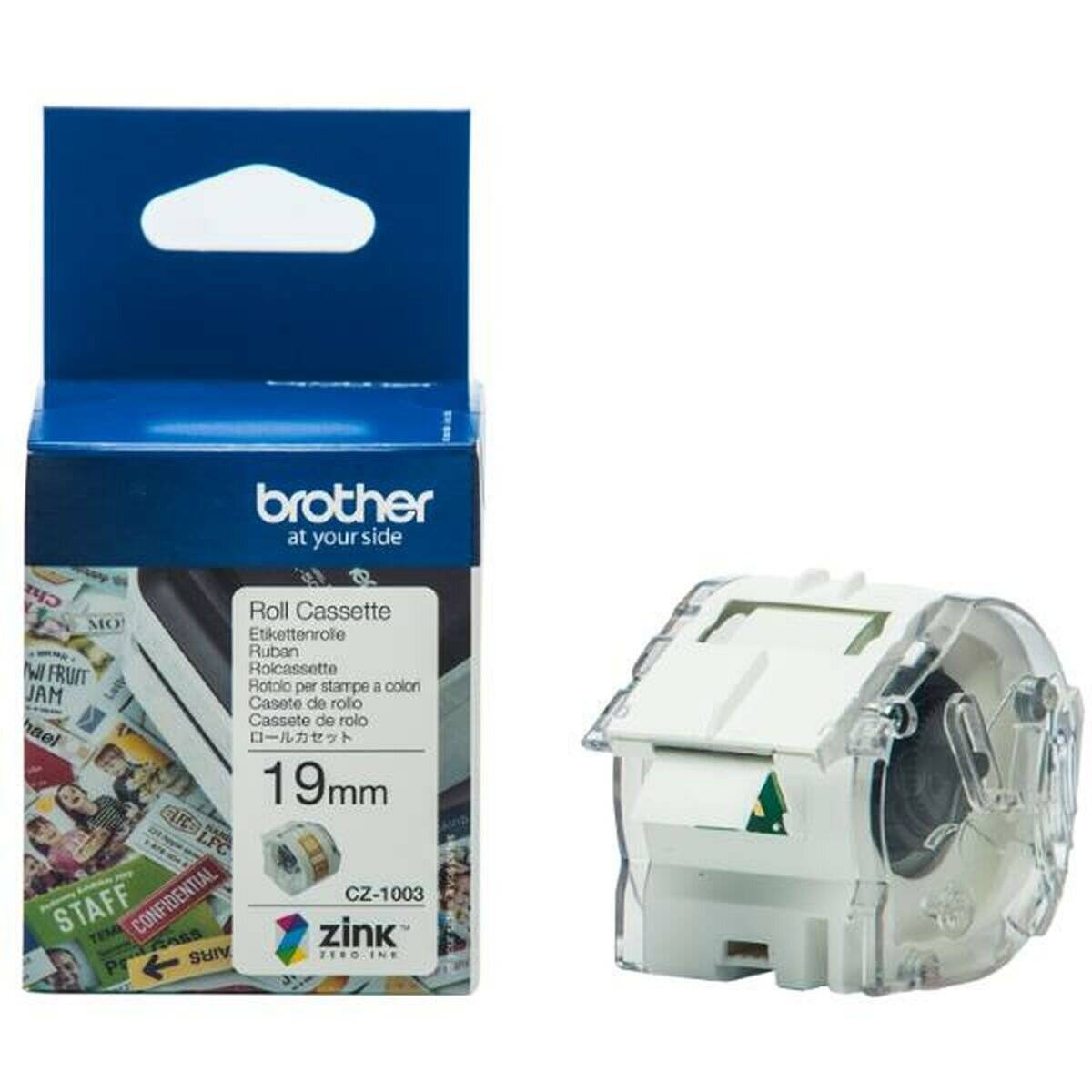 Brother Farbetikettenrolle CZ-1003 für VC-500W (5mx19mm)