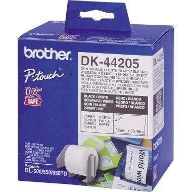 Brother Etiketten DK-44205 62 mm x 30,48 m weiß