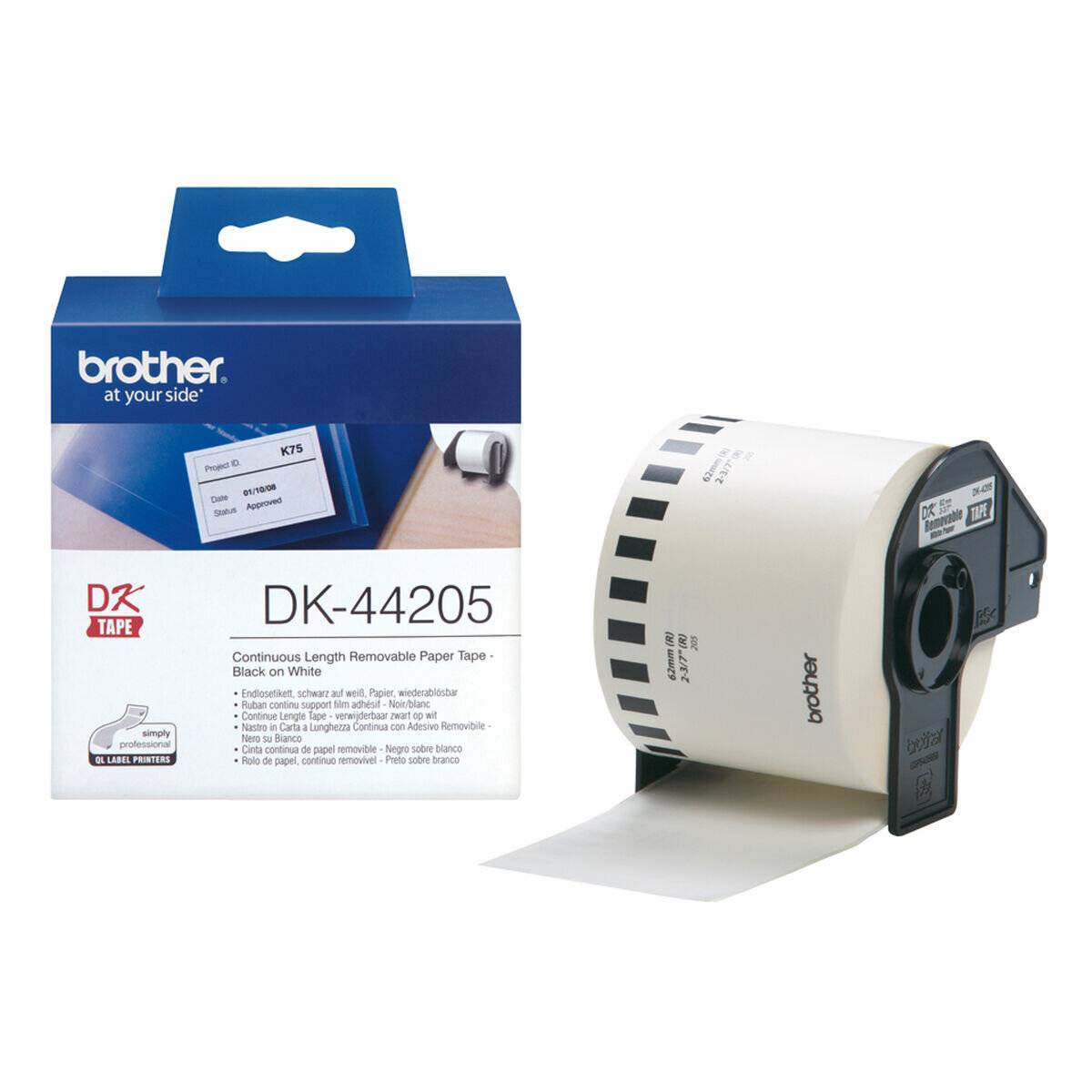 Brother Etiketten DK-44205 62 mm x 30,48 m weiß