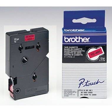 Brother P-touch TC 401 red/black (12 mm)