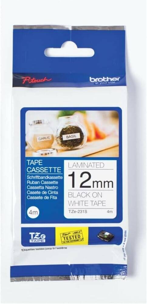 Brother Schriftbandkassette TZE231S2 12mmx8m sw auf ws