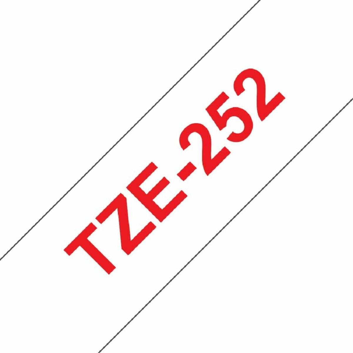 Brother P-touch Schriftband TZe-252 24mm x 8m rot/weiß laminiert selbstklebend
