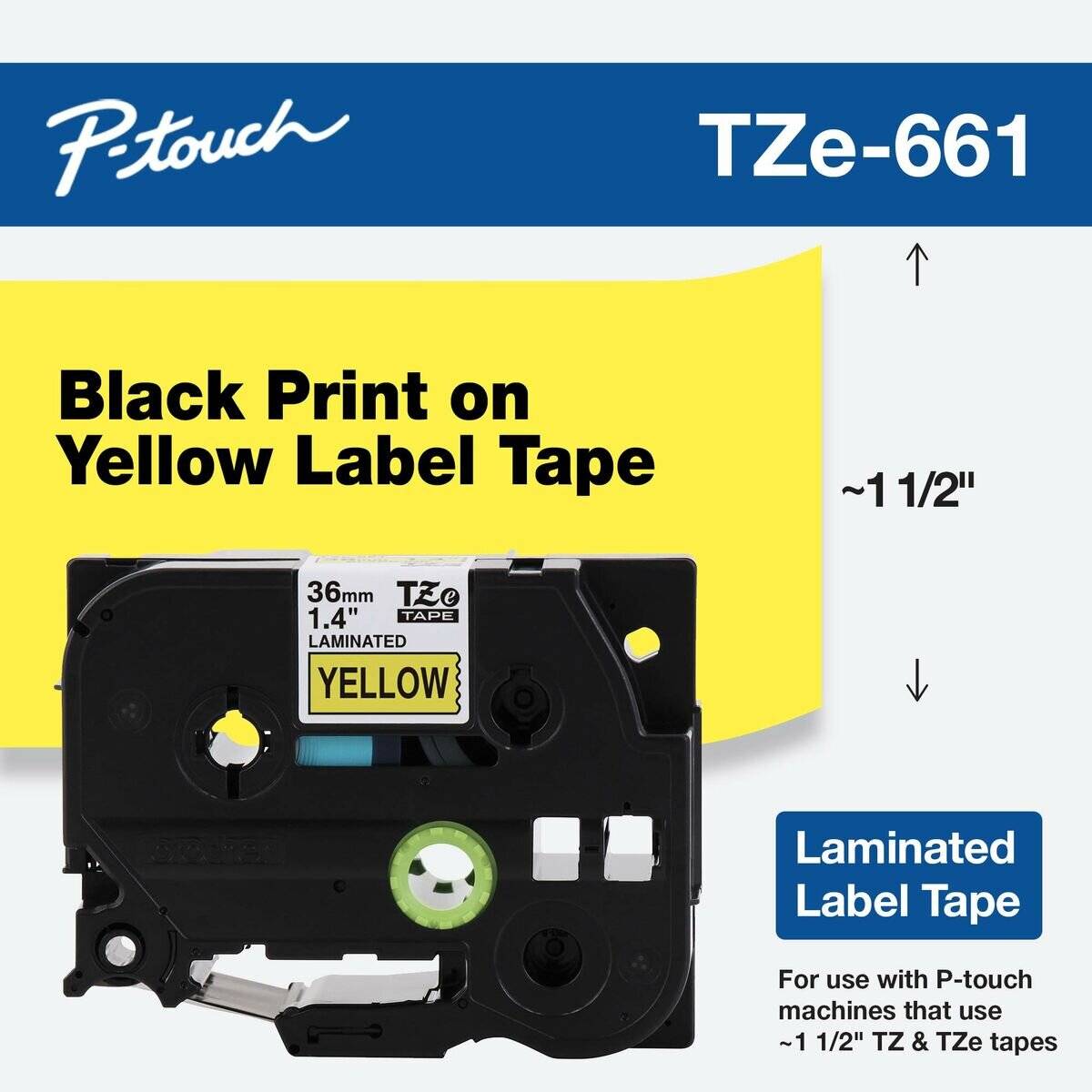 Brother P-touch Schriftband TZe-661 36mm x 8m